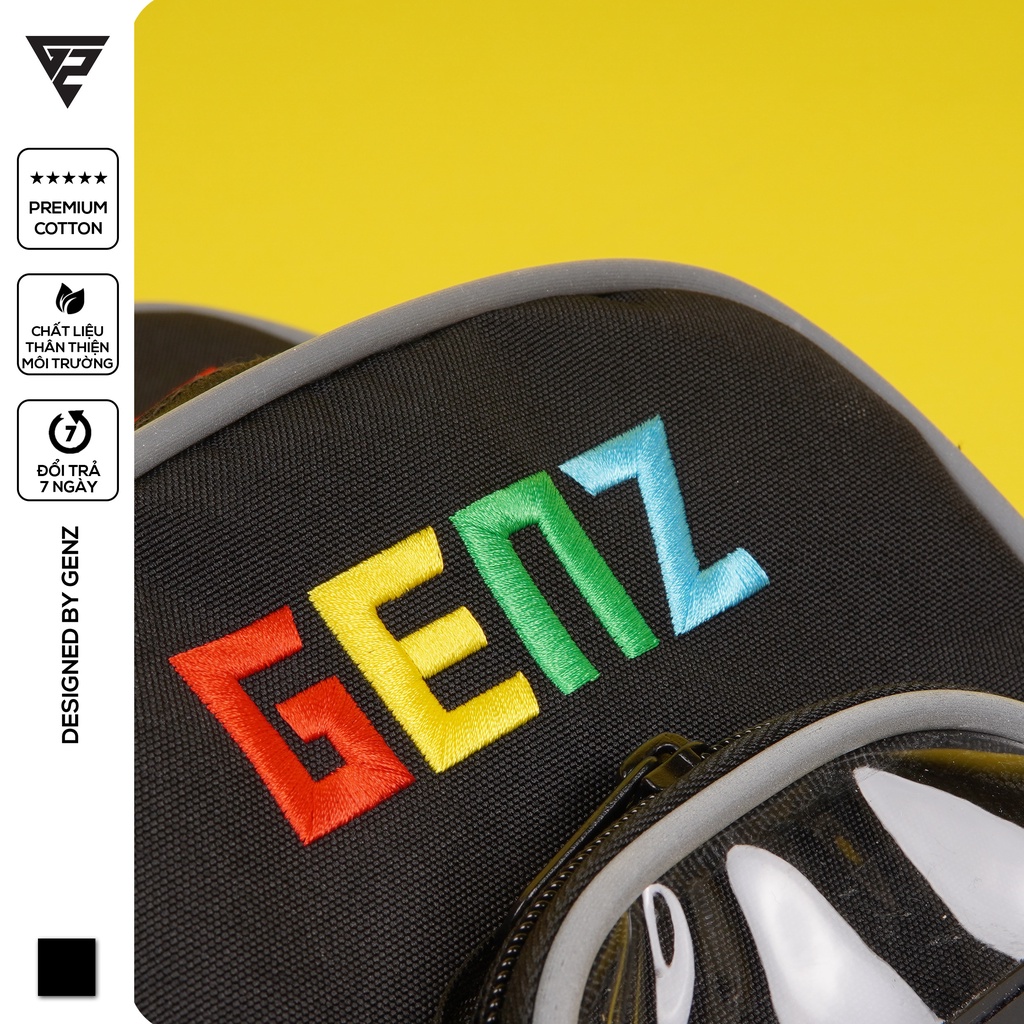 Túi đeo chéo GENZ thêu logo cao cấp, phong cách unisex phù hợp cả nam và nữ