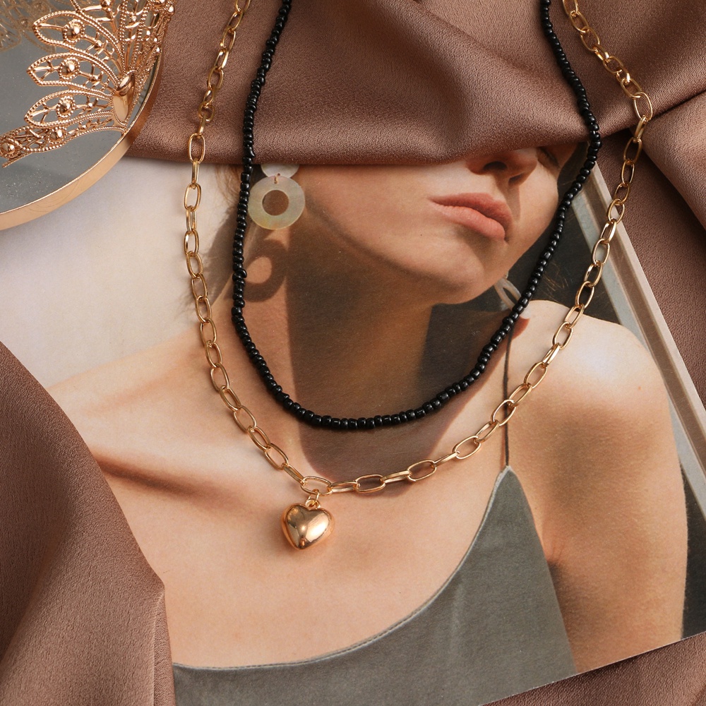 Vòng cổ choker nhiều lớp mặt hình bướm đính ngọc trai kim loại phong cách Hàn Quốc thời trang cho nữ