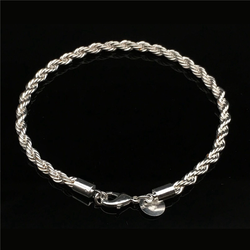 Bạc Trang Sức Thời Trang 4Mm Vòng Tay Đơn Giản