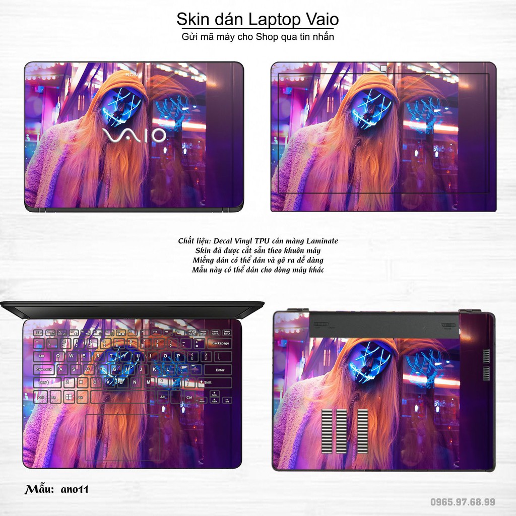 Skin dán Laptop Sony Vaio in hình Anonymous _nhiều mẫu 2 (inbox mã máy cho Shop)