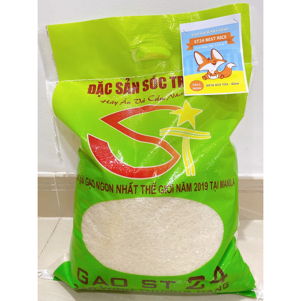 Gạo ST24 (túi 10kg) - Gạo sạch nhà Giao trực tiếp từ nhà máy miền tây