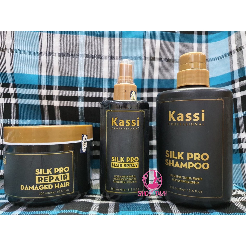 Bộ Sản phẩm Chăm Sóc Tóc KASSI SILK PRO: Dầu gội, Hấp Tóc, Dưỡng Tóc