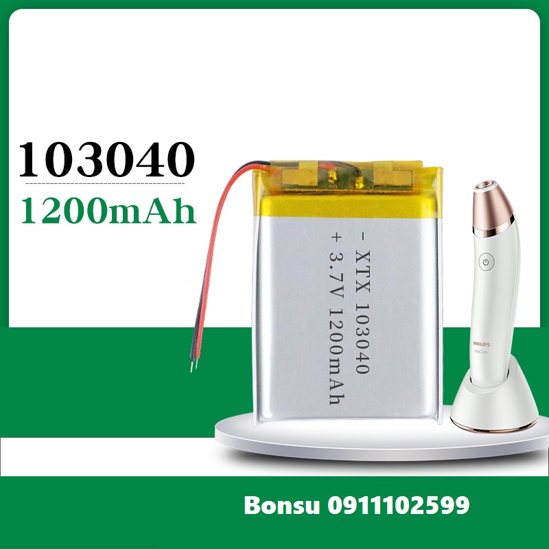 Pin Li-Po 3.7V 103040 1200mAh (Lithium Polyme) cho loa Bluetooth, Định vị GPS, Camera hành trình