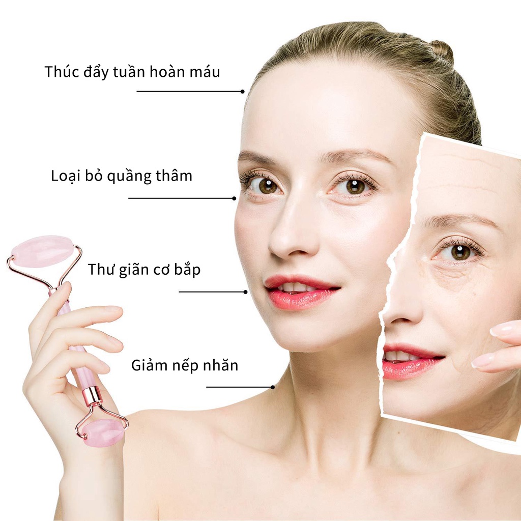 Bộ Sản Phẩm Salorie Gồm Cây Lăn Mát Xa Cơ Thể Và Miếng Cạo Gió Bằng Nhựa Resin Tự Nhiên PS-GS01
