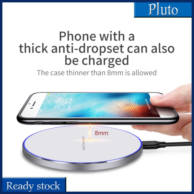 Mới Bộ Sạc Không Dây Siêu Mỏng Từ Tính Hợp Kim Nhôm 15Wqi