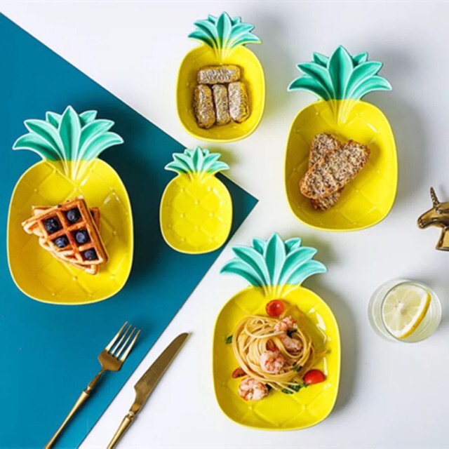 🍡🥓🥪 BÁT ĂN DẶM HÌNH QUẢ DỨA ( THƠM ) 🌯🍤