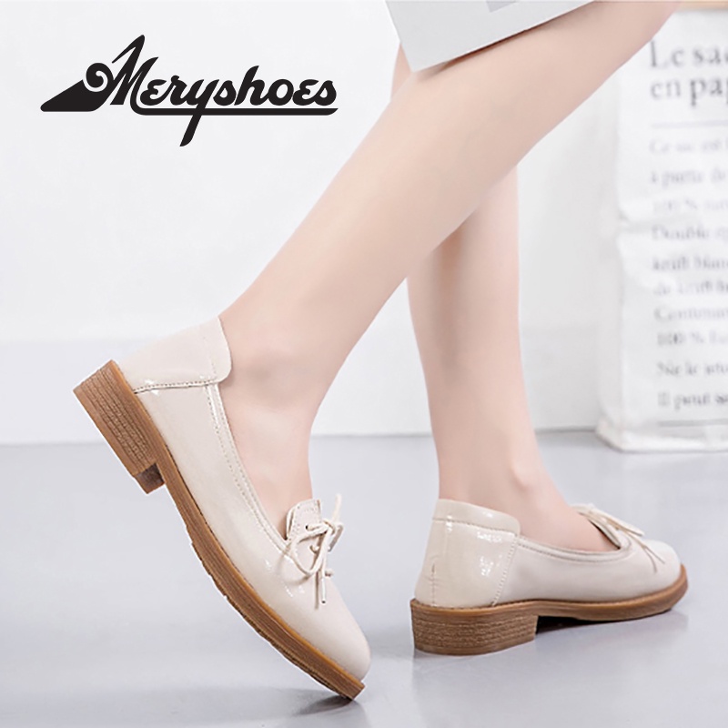 Giày lười nữ da buộc dây cá tính đế 2cm mẫu mới Hot - MBS576