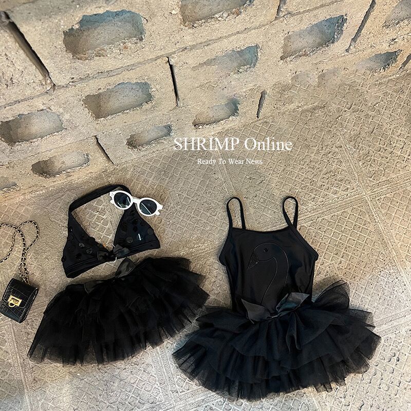 Bộ Đồ Bơi Họa Tiết Thiên Nga Dễ Thương Phong Cách Hàn Quốc Cho Bé Gái