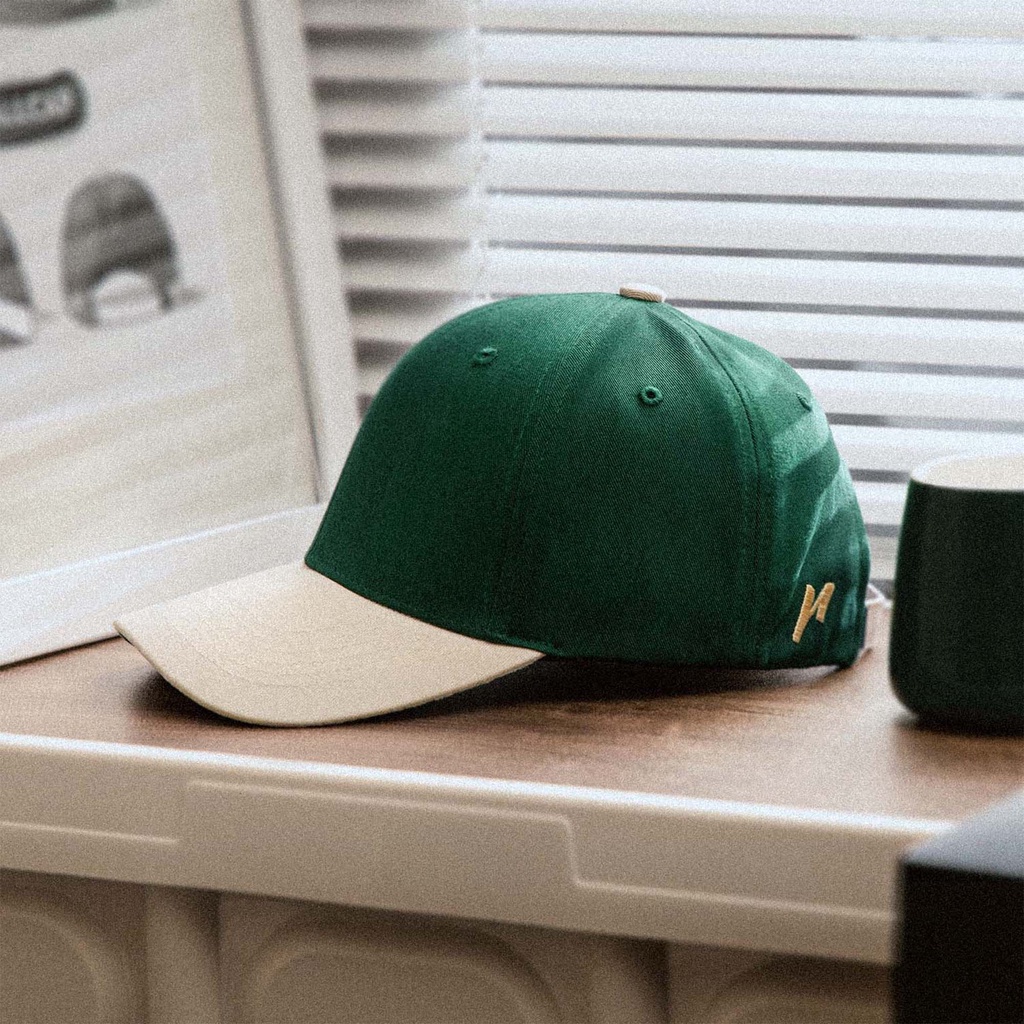 Nón Bóng Chày Lưỡi Trai Màu Xanh Lá Phối Be Reckless Signature Ballcap Vải Kaki Cotton