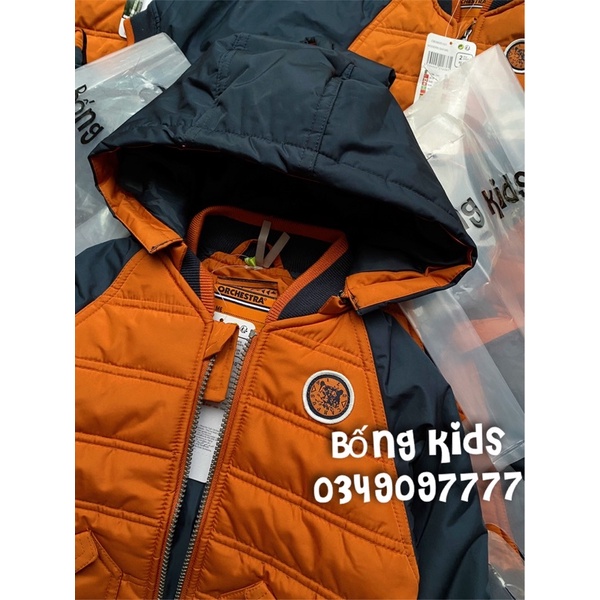 Áo Bomber Hoodie Bé Trai Cam Đất Orchestra