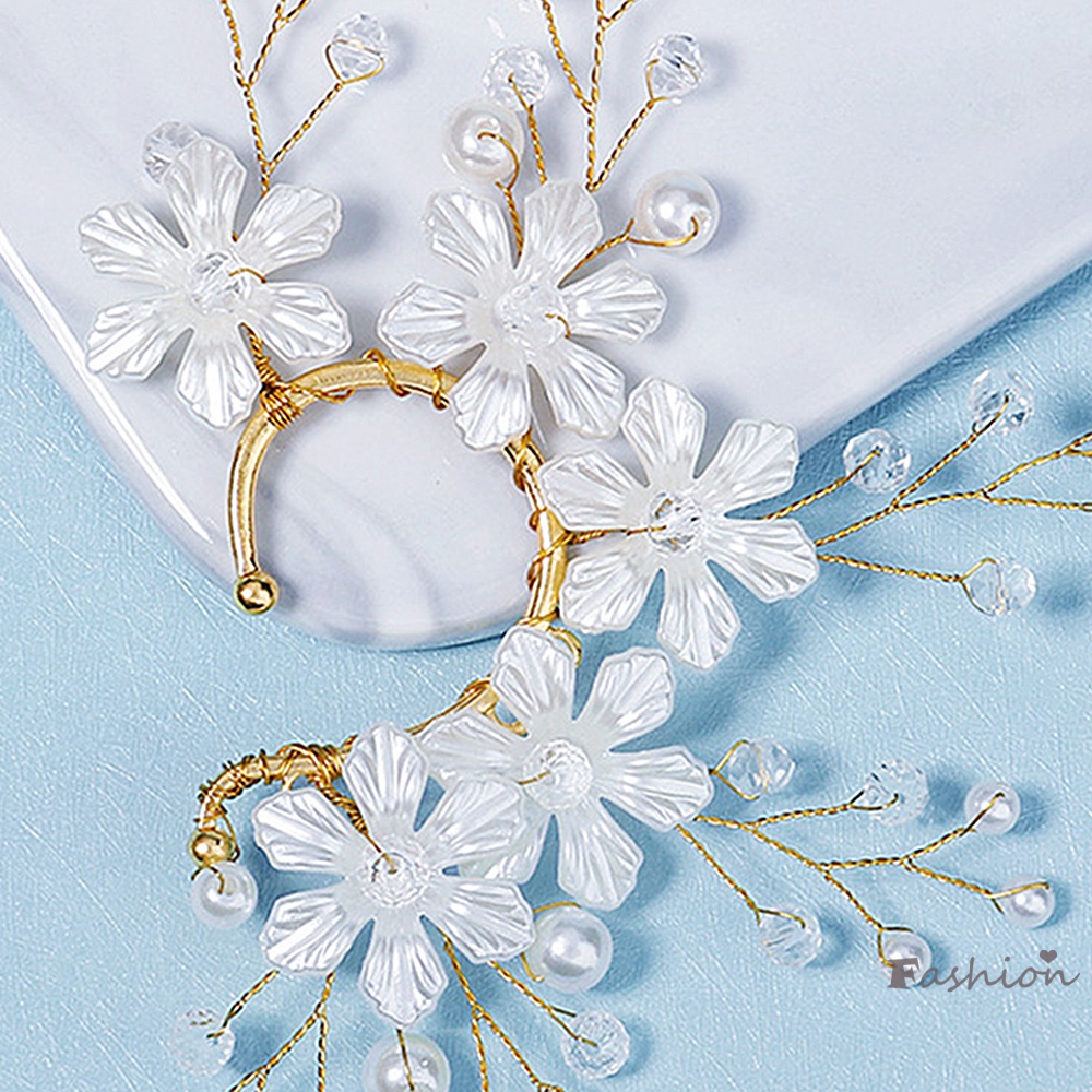 Khuyên Vành Tai Đính Đá Ngọc Trai Thời Trang Dành Cho Nữ