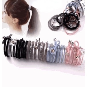 Set 25 dây buộc tóc cao su mềm mại đơn giản xinh xắn cho phái nữ