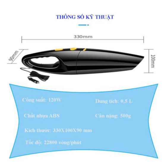 GIÁ CỰC SỐC (BH 1 ĐỔI 1) Máy hút bụi ô tô có dây, Máy hút bụi cầm tay có dây, Công suất cực lớn, bảo hành dài hạn/ GIÁ T