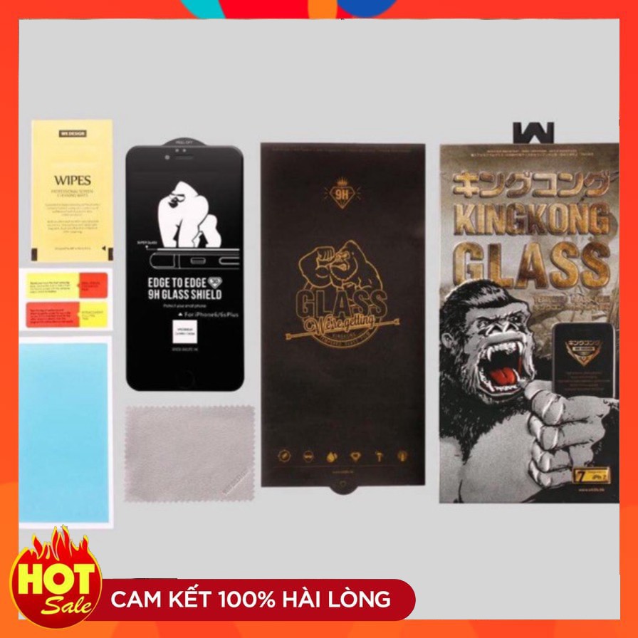 Kính cường lực iPhone hiệu KINGKONG chính hãng Full màn hình - Thách thức mọi va đập, hạn chế bám vân tay - Full dòng