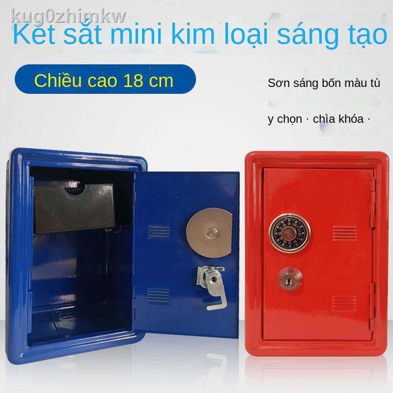 ▼◊♨Món quà sáng tạo bằng kim loại nhỏ an toàn mật khẩu chìa khóa con heo đất 18 cm hộp thiếc dành cho trẻ em c