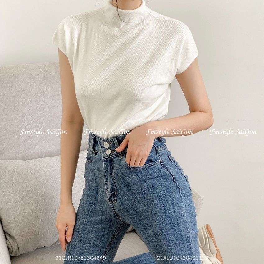 Áo len cổ lọ sát nách nữ dáng đẹp màu trơn ulzzang kiểu Hàn Quốc Fmstyle Saigon 21ALU10K30401 | BigBuy360 - bigbuy360.vn