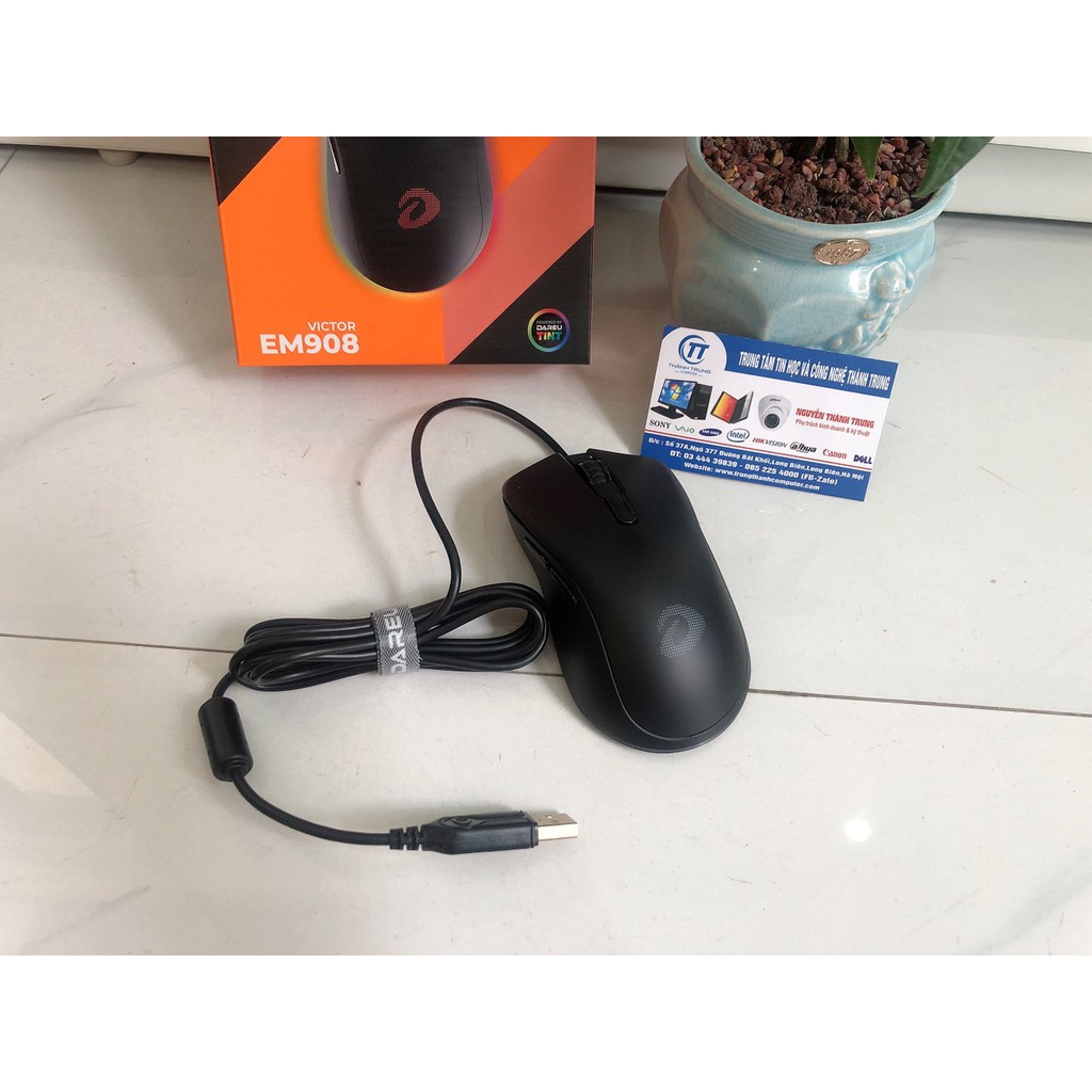 Chuột Gaming DAREU EM908 USB Black(LED RGB, BRAVO sensor) - Bảo hành Chính hãng 24 tháng