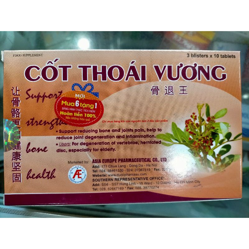 CỐT THOÁI VƯƠNG⚡chính hãng⚡mua 6h tặng 1h⚡- Hỗ trợ xương khớp, giảm thoái hóa, đau vai gáy từ thảo dược