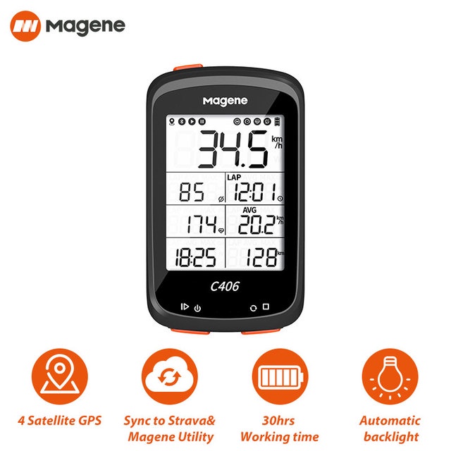 Máy tính GPS Magene C406 Máy tính đường bộ MTB Xe đạp thông minh không dây chống thấm nước Đồng hồ đo tốc độ không dây Bluetooth ANT + Bản đồ dữ liệu xe đạp Máy đo tốc độ
