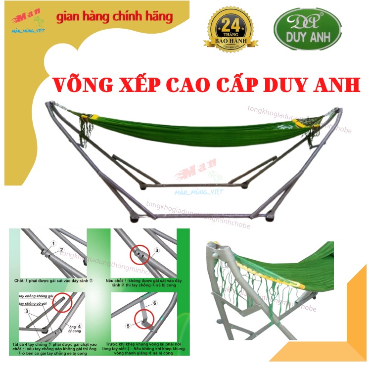 ✱▤○Võng xếp cao cấp Du Lịch Duy Anh Cỡ Lớn sơn tĩnh điện tiện lợi hàng chính hãng
