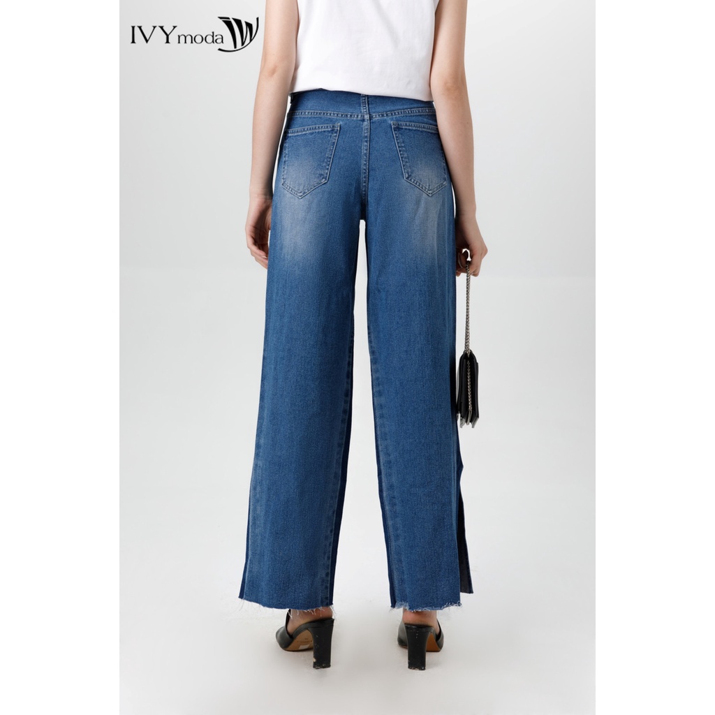 Quần jeans ống xẻ nữ IVY moda MS 25B8883