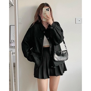 Áo khoác da lộn 2 lớp (ảnh thật/ có sẵn)