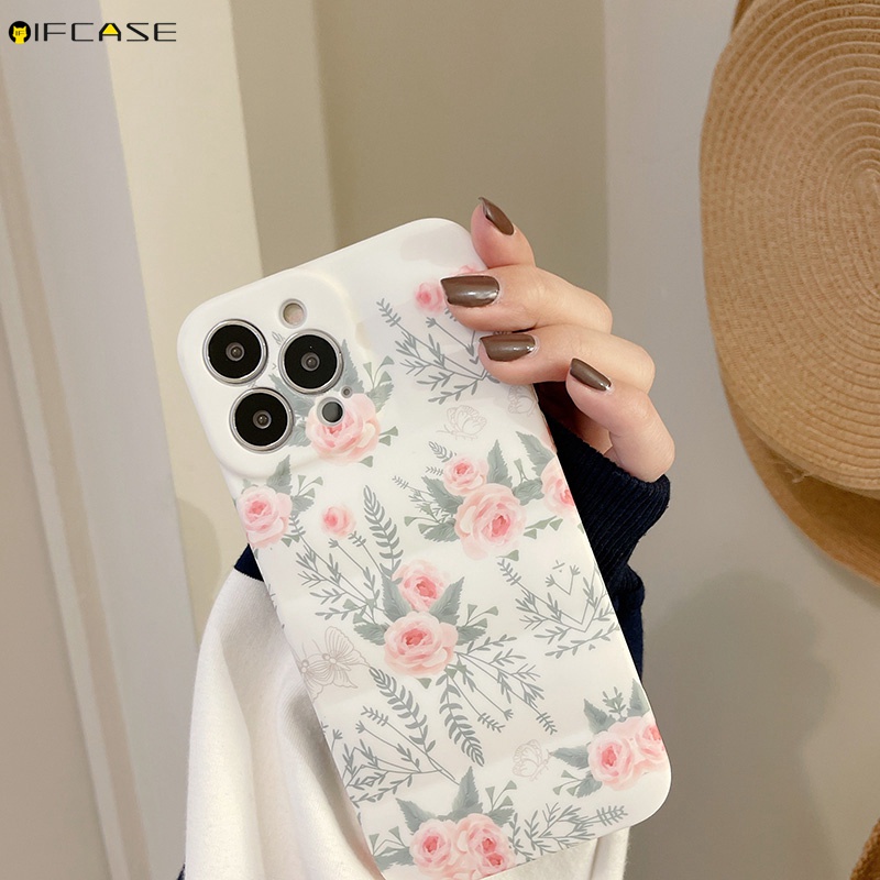 Ốp Điện Thoại Silicon Mềm Họa Tiết Hoa Trắng Đơn Giản Cho iPhone 13 12 11 Pro Max XS Max XR X 7 8 Plus