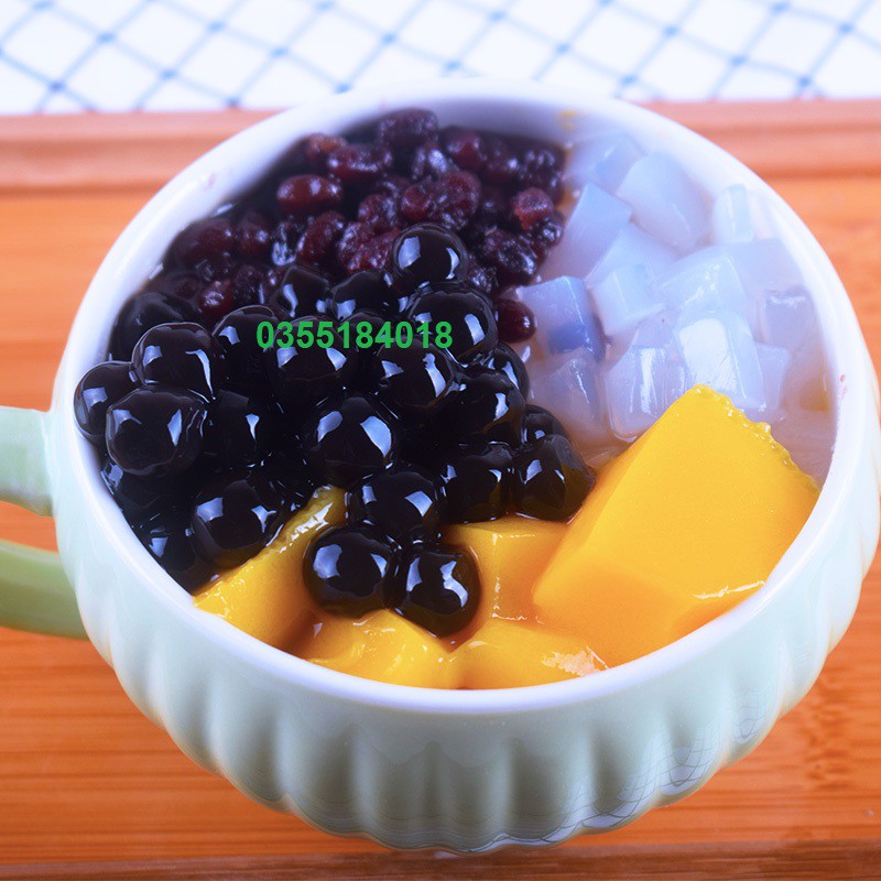 Trân châu đen Boduo pha chế trà sữa - Sữa chua trân châu đường đen Túi 1kG hàng chính ngạch