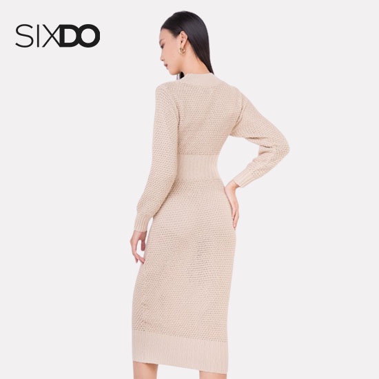 Đầm len be dài 68K95007 SIXDO