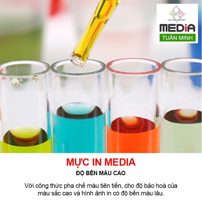 Mực In Phun Màu Media DYE UV Cho Máy In Epson 100ml