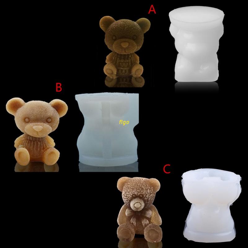 Khuôn silicone làm xà phòng/nến thủ công hình gấu em bé<br>