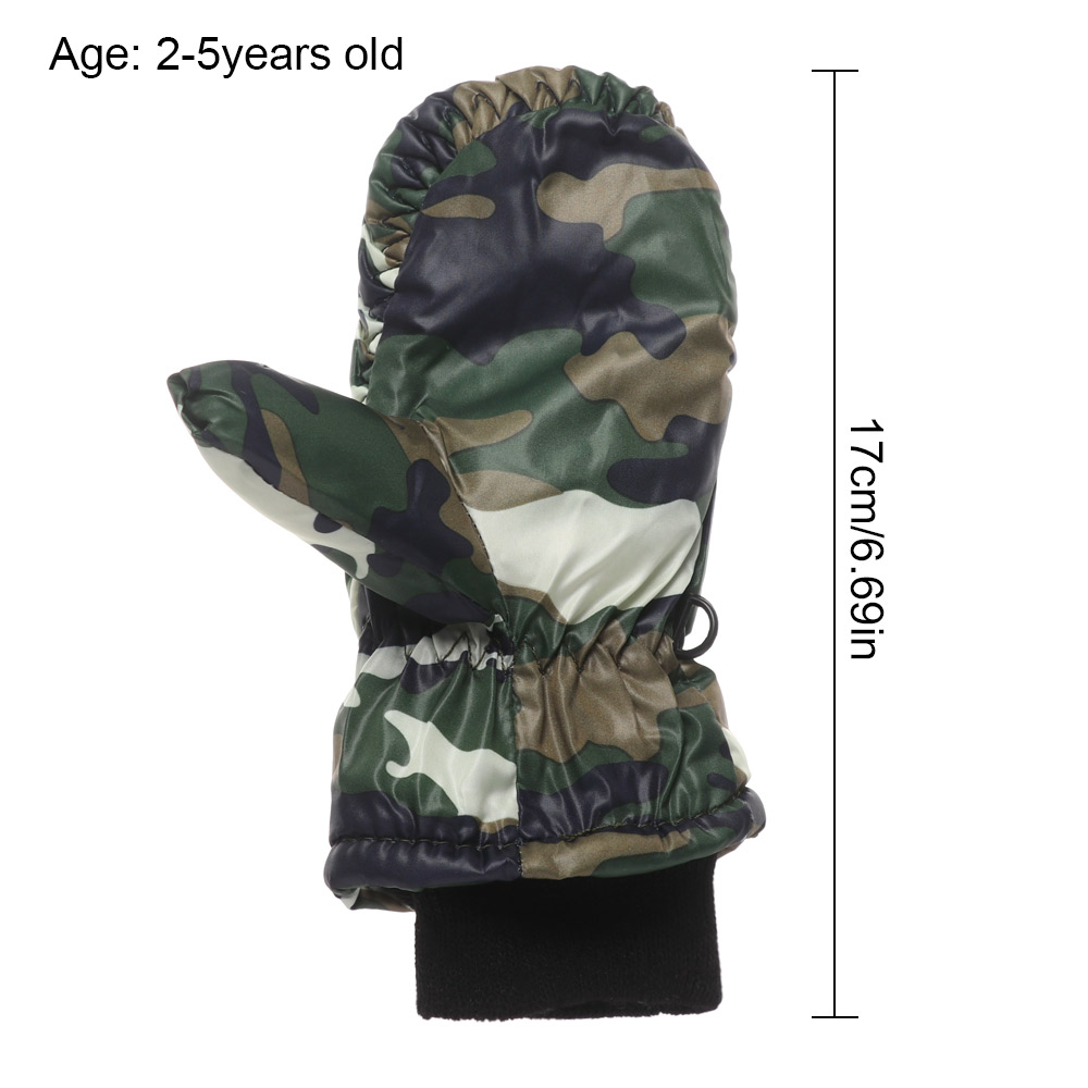 ME Children Kids Children Gloves Waterproof Camouflage Skiing Mittens Snow Snowboard Windproof Winter New Fashion Furry Warm Mitts Thicken/Multicolor