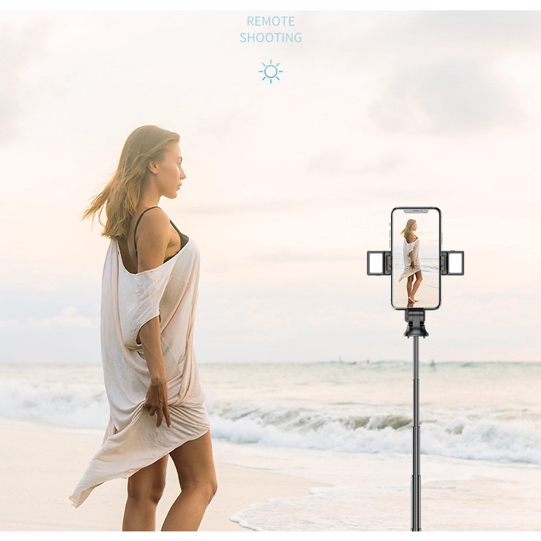 Gậy Tự Sướng NOVA 3 Trong 1 Bluetooth Không Dây Có Đèn Và Gậy Chụp Ảnh K22