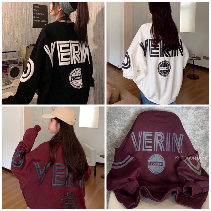 ￼Áo Sweater ❤️Hoodies Tay Dài Dáng Rộng In Chữ Và Hình Chất Nỉ Ngoại Freesize Ulzzang Phong Cách Hàn Quốc Dễ Thương