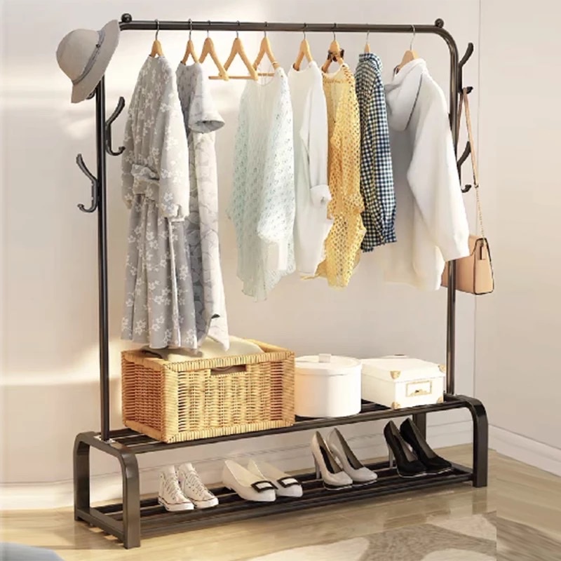 Giá Kệ Treo Quần Áo Thiết Kế Mới, Kệ Treo Quần Áo Kết Hợp Giá Giày Dép Phong Cách Hiện Đại
