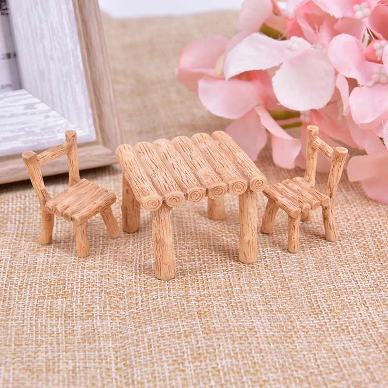 Mô Hình Ghế Nhựa mini Trang Trí Sân Vườn