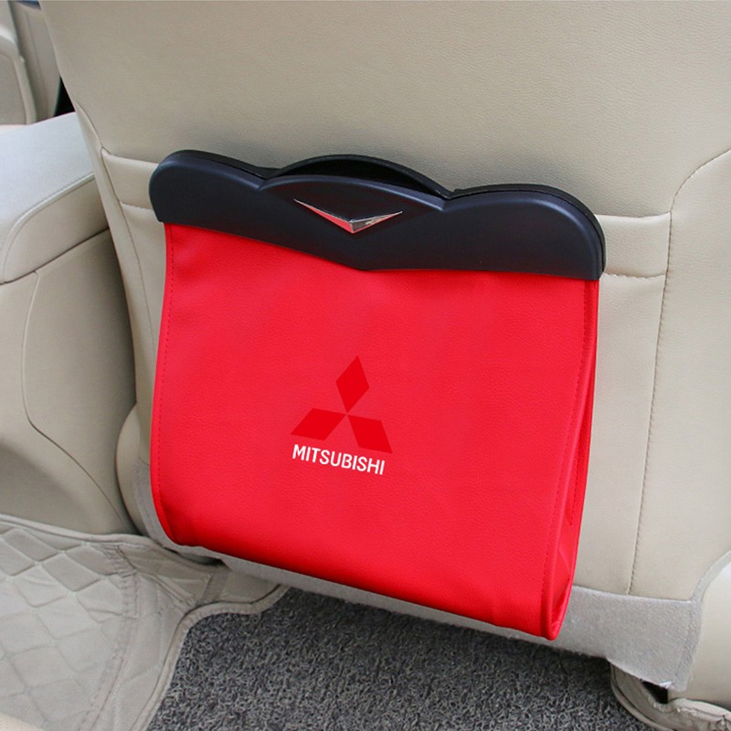 Túi Đựng Đồ Dùng Bằng Da Có Đèn LED Gắn Ghế Sau Xe Hơi Mitsubishi Xpander Triton Lancer Evo Asx Mirage Outlander Grandis Pajero Attrage Airtrek L200
