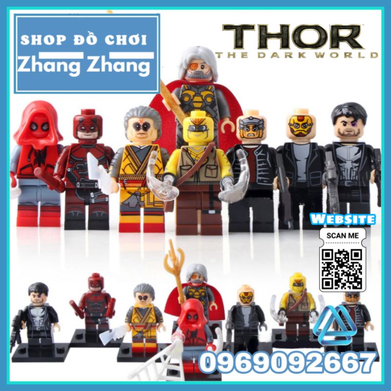 Đồ chơi Xếp hình DareDevil gồm Punisher - SpiderMan - Marked Robber - Kaecilius Odin Shocker Minifigures Xinh X0180