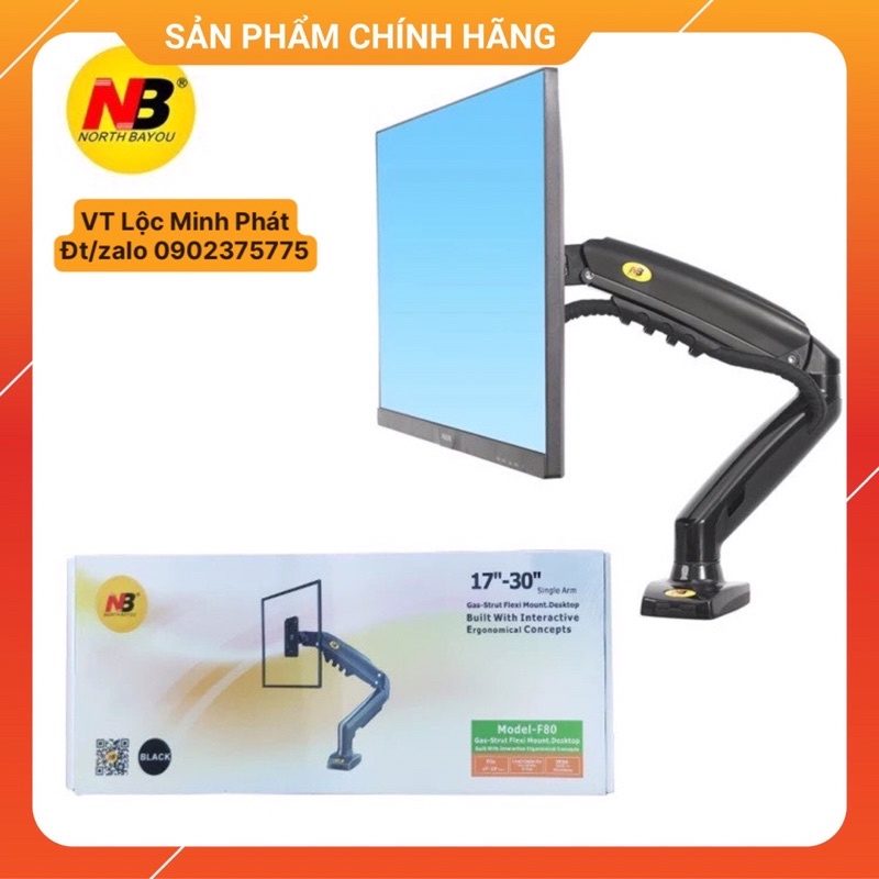 Giá treo màn hình máy tính F80 Xoay 360 độ - Hàng nhập khẩu Bảo Hành 24 Tháng