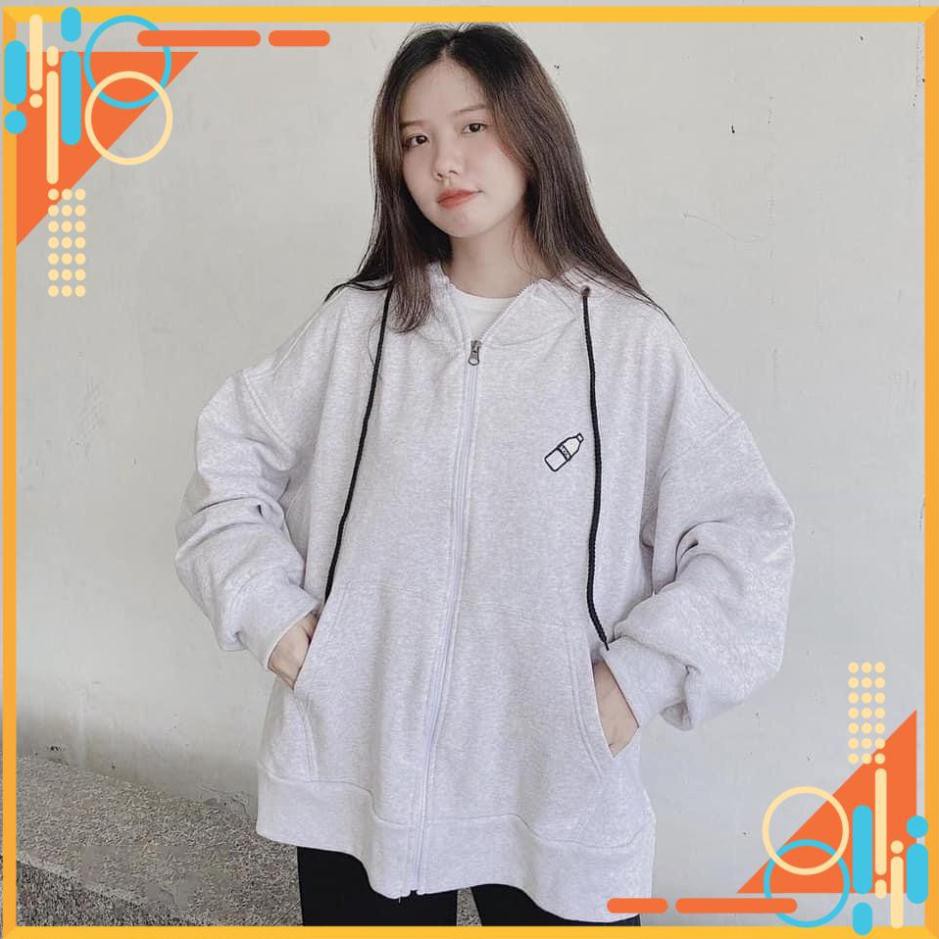 [FreeShip] Áo khoác hoodie nỉ nữ khóa kéo họa tiết bình nước | BigBuy360 - bigbuy360.vn