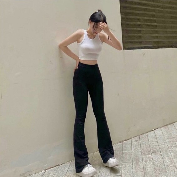 Quần Ống Loe Cạp Cao Cực Tôn Dáng , Quần Loe Nữ Cao Cấp Co Dãn 4 Chiều - MAY Fashion