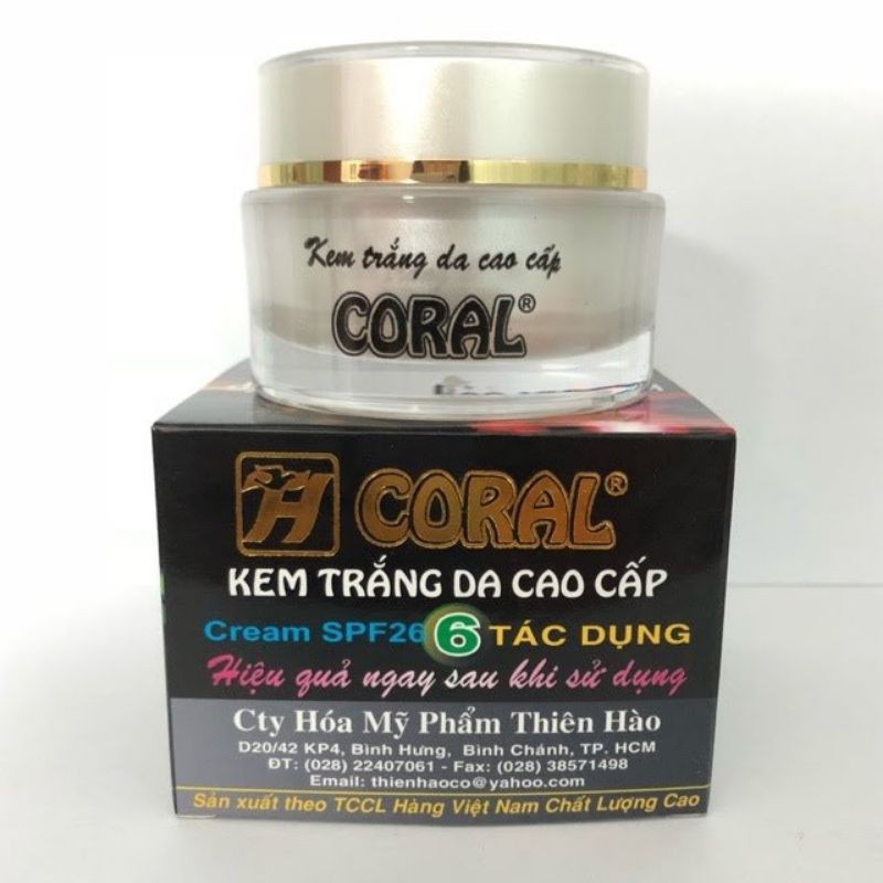 Kem Coral trắng da cao cấp 6 tác dụng