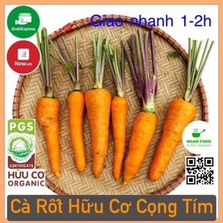 [SP Hữu Cơ] Cà Rốt Hữu Cơ Cọng Tím Đà Lạt, Chuẩn Organic Không Hoá Chất Giao Nhanh Hoả Tốc 1-2H HCM