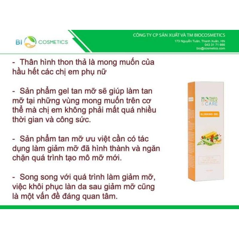 Gel tan mỡ Mother and Care