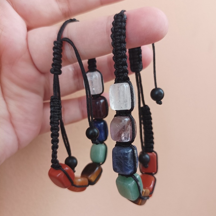 Vòng tay 7 viên đá cân bằng Luân Xa Chakra - 7 Chakras balancing bracelet
