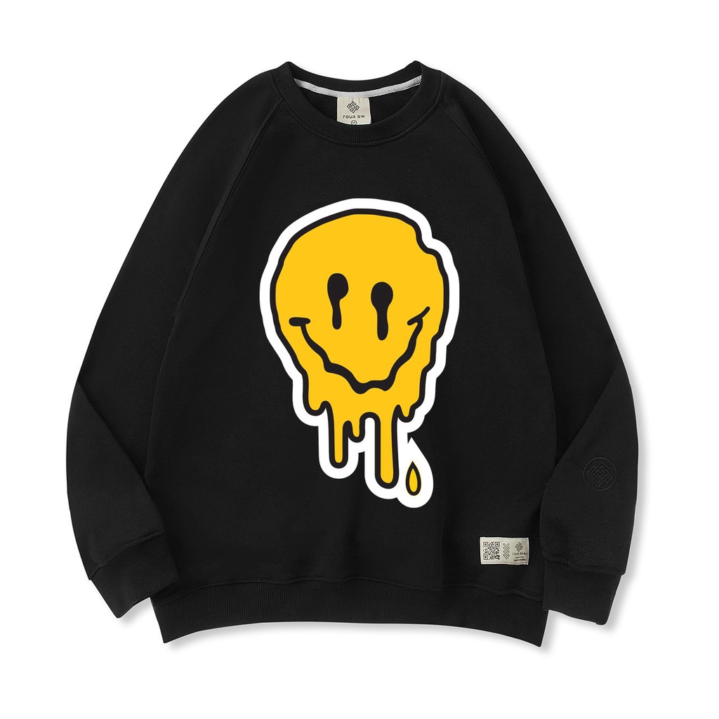Áo Sweater Smiley Face Fullbox Phong Cách Streetwear Tay Dài Nam Nữ Chất Lượng Siêu Cá Tính Form Rộng Four Basic S02