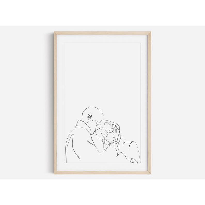 Tranh treo tường | Line art-Line Art Couple Print, Abstract Art 68 , tranh canvas giá rẻ