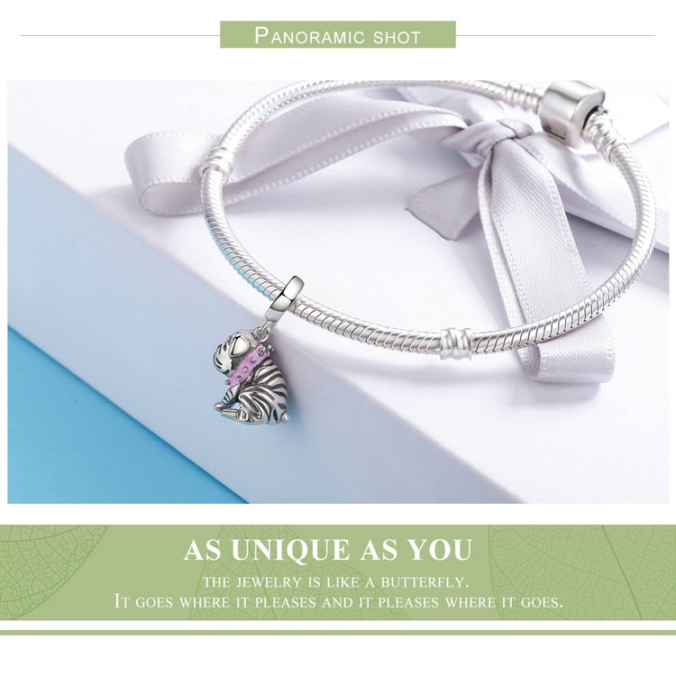 Hạt trang sức Bamoer chốt bạc 925 hình chú cún bull dùng làm đồ trang sức / dây chuyền thủ công chuyên dụng