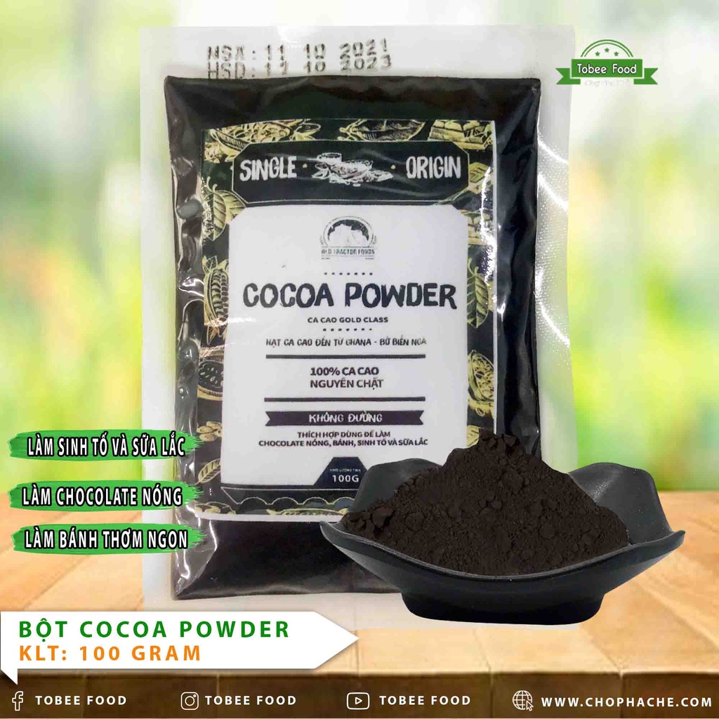 Bột Cacao Than Tre ( 100 gram ) - Nguyên chất, Tobee Food