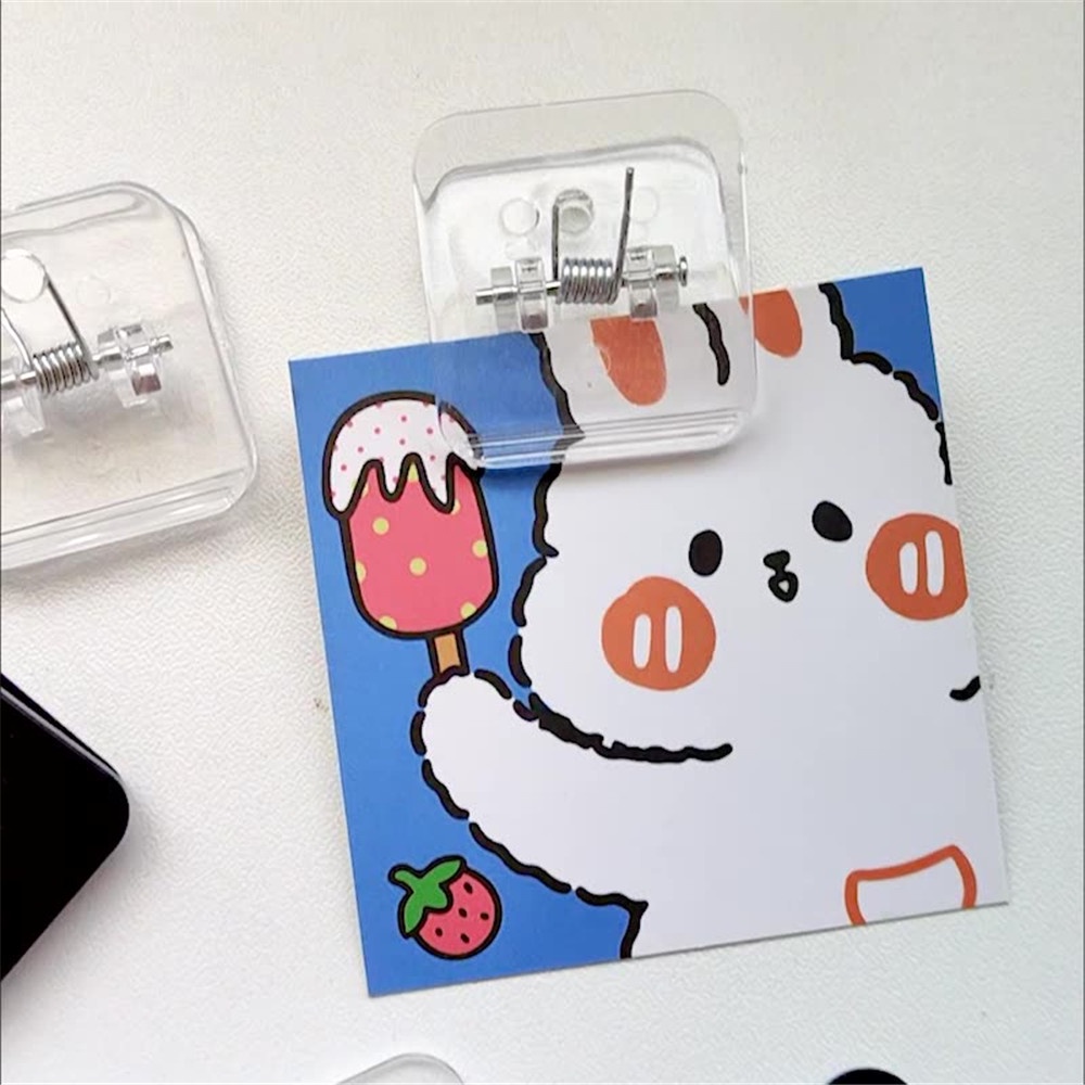 Set 5 Kẹp Tài Liệu Trong Suốt Hình Vuông Bằng Acrylic Dành Cho Học Sinh/Văn Phòng